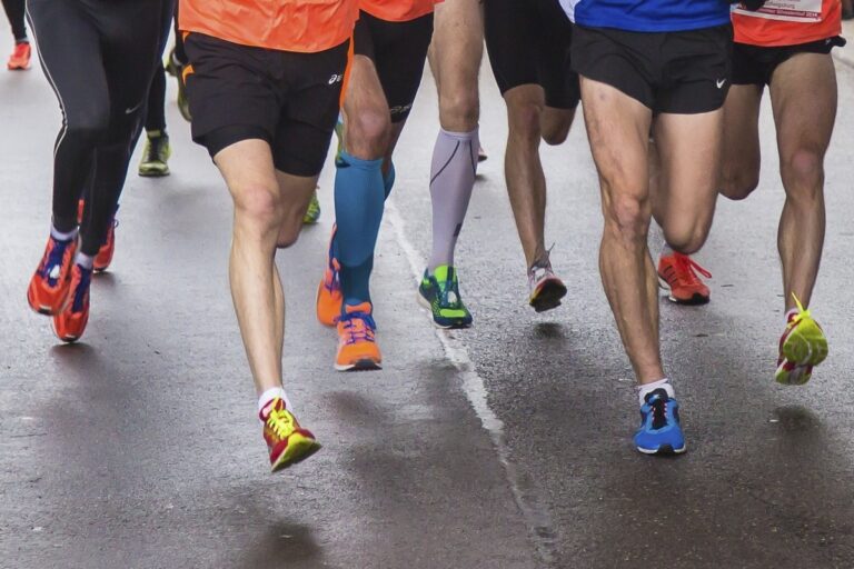 Free people running in a marathon image, public domain sport CC0 photo.