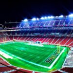 football stadium during night