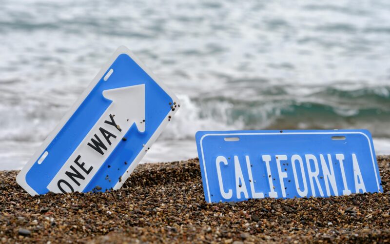beach wave meets california road sign art