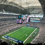 people watching football game