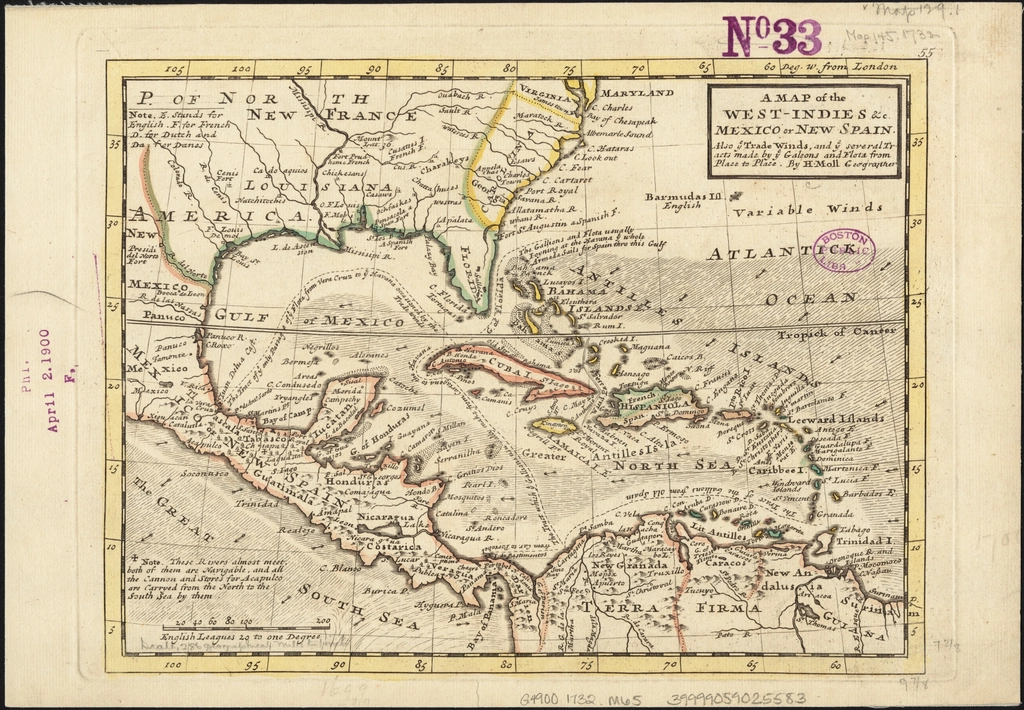map West-Indies &c. Mexico New