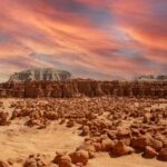the goblin valley state park during sunset